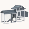 Load image into Gallery viewer, 59" Compact Wooden Poultry House, Outdoor with 2 Doors, Nesting Box, White