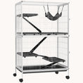 Load image into Gallery viewer, 50" 5-Tier Small Animal Cage with 4 Doors & Removable Tray Light Gray