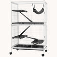 Load image into Gallery viewer, 50" 5-Tier Small Animal Cage with 4 Doors & Removable Tray Light Gray