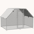 Load image into Gallery viewer, 9' x 6' x 6.5' Metal Walk-in Chicken Coop with Waterproof and Anti-UV Cover, Flat-Shaped