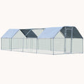 Load image into Gallery viewer, 9' x 24' x 6.5' Metal Walk-in Chicken Coop with Waterproof and Anti-UV Cover, Flat-Shaped