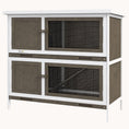 Load image into Gallery viewer, Wooden Rabbit Hutch with Ramp, Removable Tray & Weatherproof Roof, Brown