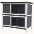 Load image into Gallery viewer, Dual-Compartment Indoor/Outdoor Waterproof Rabbit Hutch Gray