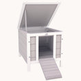 Load image into Gallery viewer, Small Rabbit Hutch with Raised Platform & Easy Access Gray