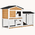 Load image into Gallery viewer, 62" Weatherproof Rabbit Hutch with Easy-Clean Tray Natural Wood