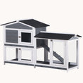 Load image into Gallery viewer, 62" Wooden Rabbit Hutch with Run & Easy Clean Tray Gray