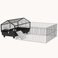 Load image into Gallery viewer, 46.5" Small Animal Cage with Foldable Run Area, Wheels & Water Bottle