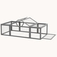 Load image into Gallery viewer, Large Wooden Rabbit Hutch with Lockable Doors & Outdoor Run, Gray
