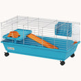 Load image into Gallery viewer, 35"L Mobile Bunny Haven Rolling Rabbit Cage with Accessories
