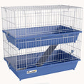 Load image into Gallery viewer, 28" 2-Tier Small Animal Cage with 2 Doors, Deep Base, Ramp, Dish & Bottle, Blue