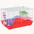 Load image into Gallery viewer, 18.5" Hamster Cage with 2-Story Design, Exercise Wheel, Water Bottle & Accessories, Red