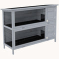 Load image into Gallery viewer, 54" Two-Story Large Rabbit Hutch with Lockable Doors, Waterproof Roof & No-Leak Tray Grey