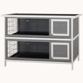 Load image into Gallery viewer, 54" Two-Story Large Rabbit Hutch with Lockable Doors, Waterproof Roof & No-Leak Tray Gray/White