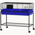 Load image into Gallery viewer, Two-Story Pet Cage with Removable Stand, Shelf & Wheels, 39"x20.5"x36.5", Blue