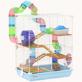 Load image into Gallery viewer, 18" 5-Tier Hamster Cage with Tubes, Tunnels & Portable Handle, Light Blue