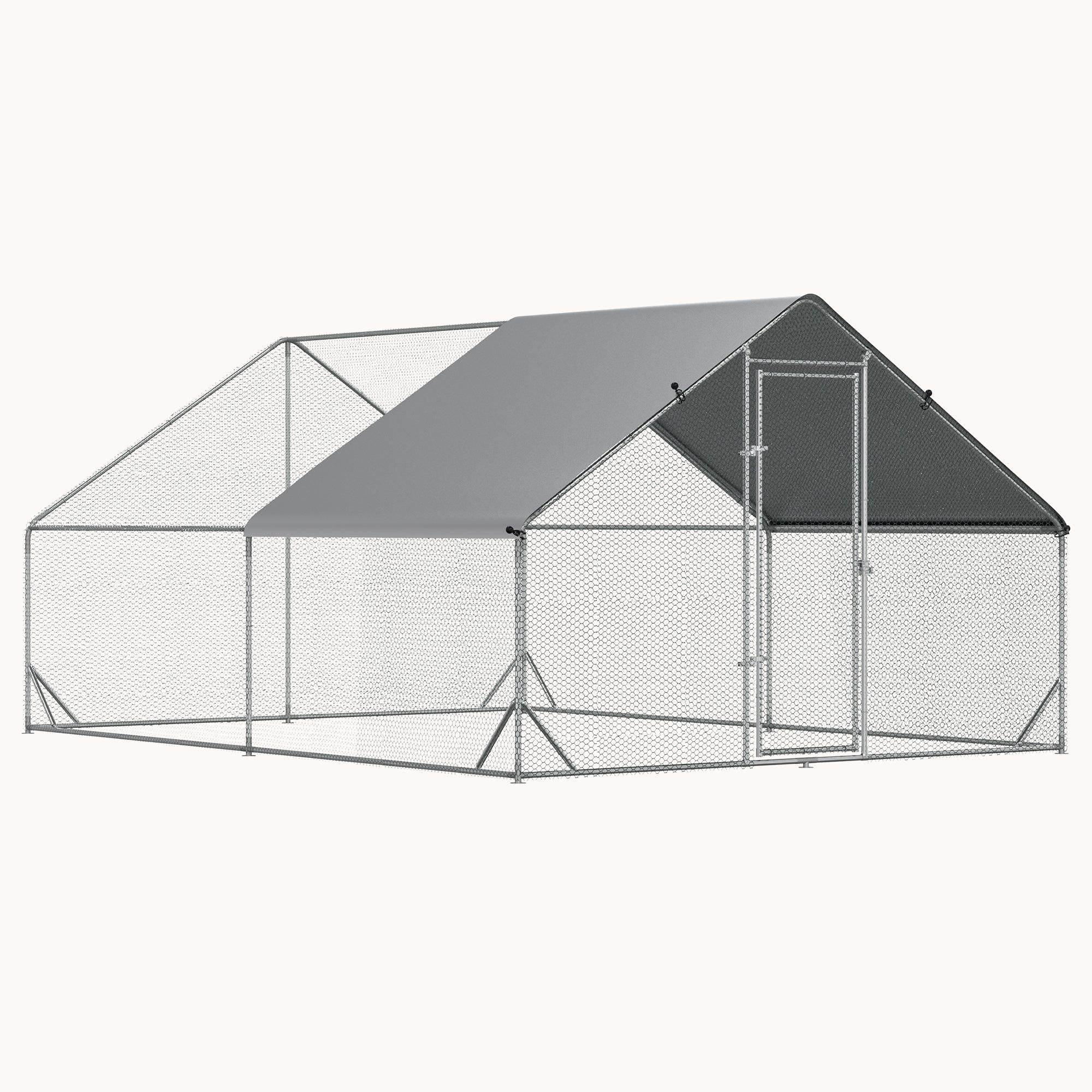 PawHut 9.8' x 13.1' x 6.6' Spire-Shaped Metal Chicken Run with