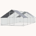 Load image into Gallery viewer, 9.8' x 26.2' x 6.6' Spire-Shaped Metal Chicken Run with Waterproof and Anti-UV Cover