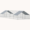 Load image into Gallery viewer, 9.8' x 32.8' x 6.4' Spire-Shaped Metal Chicken Run with Waterproof and Anti-UV Cover