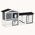 Load image into Gallery viewer, 69" Wooden Rabbit Hutch with Removable Tray, Run Area, Lockable Doors & Ramp, White