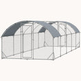 Load image into Gallery viewer, Extra Large Metal Chicken Run with Waterproof Cover, 31.2', Silver