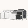 Load image into Gallery viewer, 162" Large Wooden Chicken Coop and Run with 2 Nesting Boxes, for 6-8 Chickens, Gray