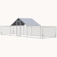 Load image into Gallery viewer, Walk-In Metal Chicken Run with Waterproof Cover, 23' x 6.6', Silver