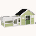 Load image into Gallery viewer, 64" Wooden Outdoor Rabbit Hutch with Wheels & Asphalt Roof, Multicolor