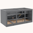 Load image into Gallery viewer, Wooden Hamster Cage with Opening Roof, Ramp & Hideout, Gray