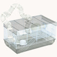 Load image into Gallery viewer, Hamster Cage 2-Level with Wheel, Ramp, Tubes & Food Dish, 23"x13"x12", Gray