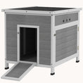 Load image into Gallery viewer, Wooden Rabbit Hutch with Openable Roof Outdoor Duck Coop Gray