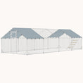 Load image into Gallery viewer, Walk-In Metal Chicken Run with Cover, Feeder & Perch, Silver