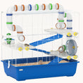 Load image into Gallery viewer, 4-Tier Hamster Cage with Tunnel System, Exercise Wheel, Hideout, 30.7"x17.7"x28.7", Blue