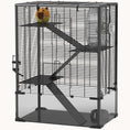 Load image into Gallery viewer, 4-Tier Hamster Cage with Tempered Glass Bottom, 24"x16"x31.5", Black
