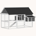 Load image into Gallery viewer, Large Chicken Coop with Run, 2 Nesting Boxes, Tray & Ramp, Grey