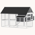 Load image into Gallery viewer, Large Chicken Coop with Run, 2 Nesting Boxes, Tray & Ramp, Grey