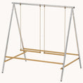 Load image into Gallery viewer, Chicken Perch with 2 Adjustable Swings & Bars for Coops Silver