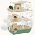 Load image into Gallery viewer, Large 3-Tier Acrylic Hamster Cage with Wheel & Water Bottle 13.4" x 9.8" x 20.5"