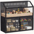 Load image into Gallery viewer, Hamster Cage with Storage Cabinet, Acrylic Panels & Openable Top, Black