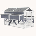 Load image into Gallery viewer, Large Chicken Run with 2 Nesting Boxes, Feeders & Waterproof Roof, Grey