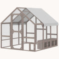 Load image into Gallery viewer, 83" x 73" x 73" Wooden Chicken Coop with Walk-in Run & Nesting Boxes Brown