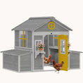 Load image into Gallery viewer, 72" x 50" x 54" Wooden Chicken Coop for 2-4 Hens with 2 Nesting Boxes Waterproof Roof Gray