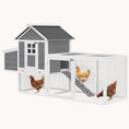 Load image into Gallery viewer, 82" Wooden Chicken Coop for 2-3 Hens with Nesting Box & Pull-Out Tray Gray