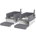 Load image into Gallery viewer, 2 Pack XL Stainless Steel Litter Box, Extra Large Metal Cat Litter Box High Sided for Big and Multiple Cats, Semi-Enclosed with Tracking Step, Stainless Steel Scoops, Anti-Urine Leakage