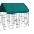 Load image into Gallery viewer, PawHut 87" L Metal Chicken Playpen, Small Animal Cage, Pet Playpen Yard Fence for Rabbits, Chinchillas with Roof for Indoor & Outdoor, 40.5" H, Green