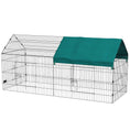 Load image into Gallery viewer, PawHut 87" L Metal Chicken Playpen, Small Animal Cage, Pet Playpen Yard Fence for Rabbits, Chinchillas with Roof for Indoor & Outdoor, 40.5" H, Green