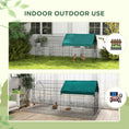 Load image into Gallery viewer, PawHut 87" L Metal Chicken Playpen, Small Animal Cage, Pet Playpen Yard Fence for Rabbits, Chinchillas with Roof for Indoor & Outdoor, 40.5" H, Green