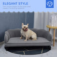 Load image into Gallery viewer, Dog Sofa for Medium, Large Dogs, Shell Shaped Pet Couch Bed w/ Legs, Cushion, Washable Cover - Grey