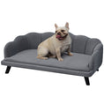 Load image into Gallery viewer, Dog Sofa for Medium, Large Dogs, Shell Shaped Pet Couch Bed w/ Legs, Cushion, Washable Cover - Grey