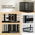 Load image into Gallery viewer, Heavy Duty Dog Crate, Dog Cage with Wheels for Extra Large Breeds, Metal Pet Crate with Removable Tray and 3 Doors for Indoor & Outdoor, 107 x 69 x 81 cm, Black