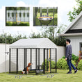 Load image into Gallery viewer, PawHut Outdoor Dog Kennel with UV-Resistant Waterproof Roof, 5.9' x 5.9' x 6' Heavy Duty Welded Wire Dog Playpen Fence with Escape-Proof Lock, Rotating & 4-Level Adjustable Feeding Bowls